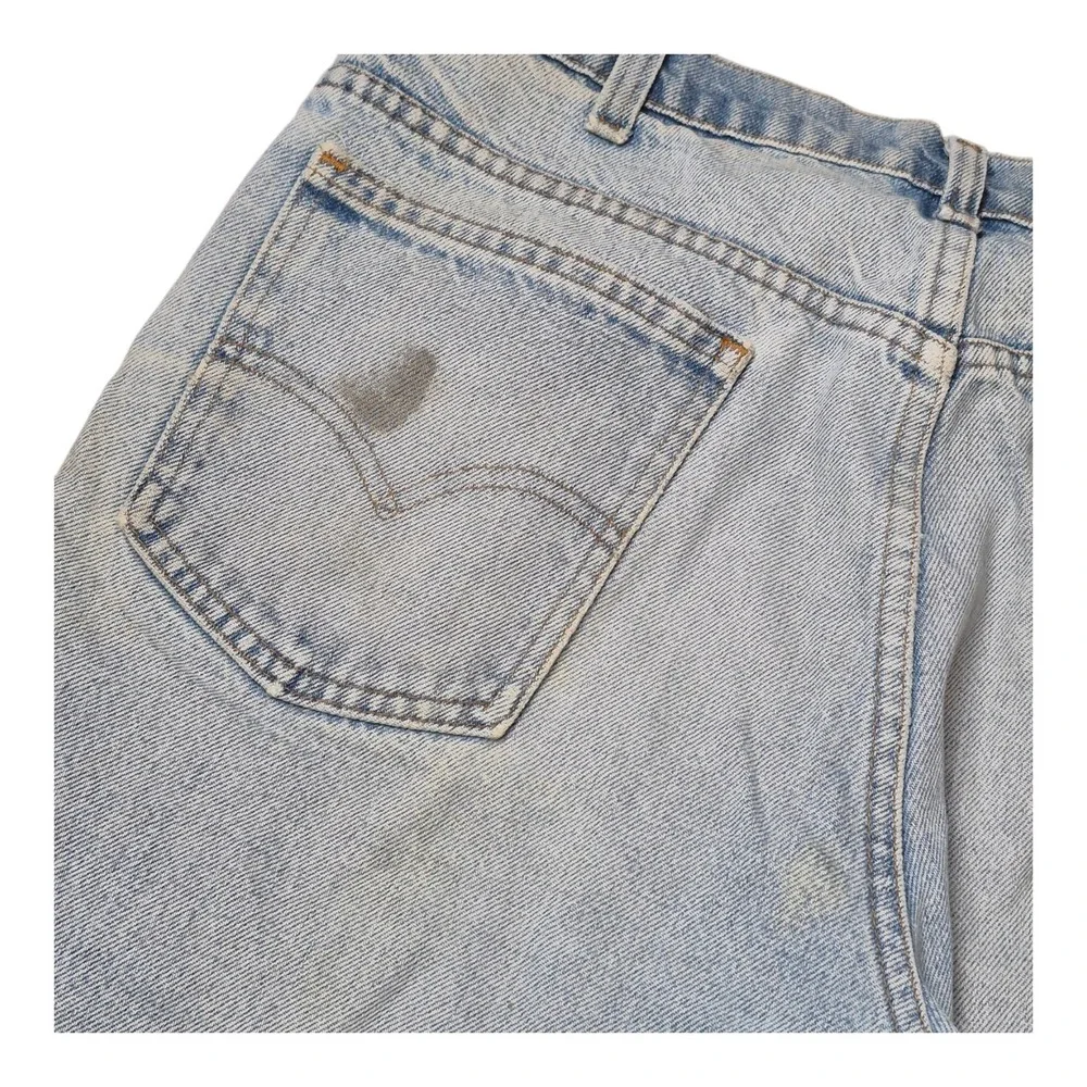 VTG 1983 Levi's 517 Mens 34 *THRASHED* Orange Tab Bootcut Rigid Indigo Jeans